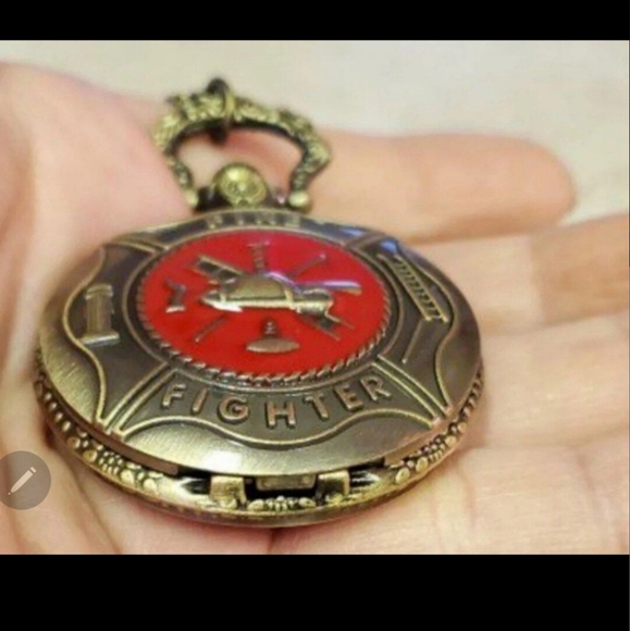 Beautiful Fire Department Fire Fighter pocket watch. Hundreds of others … main image 4